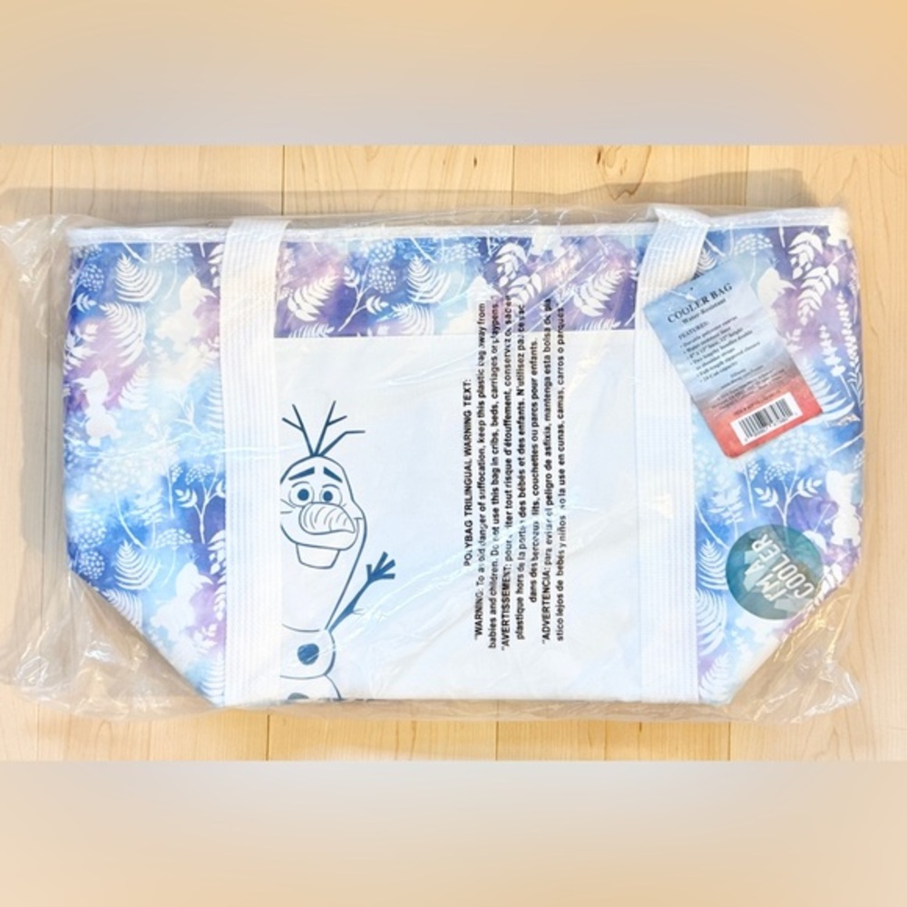 Disney Olaf Frozen Picnic Time Cooler Tote; Insulated Disney Lunch/Beach Bag NWT